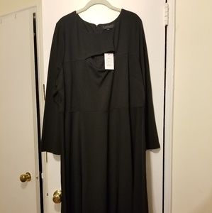 Eloquii black ponte dress with cut-out